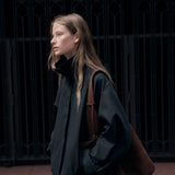 SIOT4152 High Neck Half Trench Coat_Charcoal