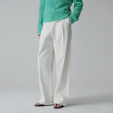 SIPT7151 Curved Pleat Chino Pants_Cream