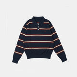 SIKN2136 Classic Stripe Collar Knit_Navy