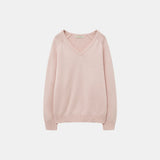 SIKN2156 Wool Blend Loose V-Neck Knit_Light Pink