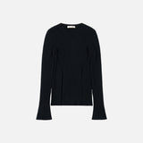 SIKN2177 Hairy Ribbed Knit_Black