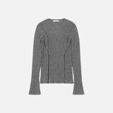 SIKN2177 Hairy Ribbed Knit_Melange gray
