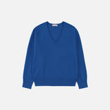 SIKN2181 Balloon V-neck Loose Fit Knit_Blue