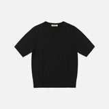 SIKN2184 Basic Round Neck Short Sleeve Knit_Black