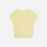 SIKN2185 Fluid Cap Sleeve Knit Cardigan_Lemon