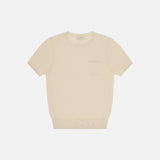 SIKN2188 Fluid Pocket Short Sleeve Knit_Skin Beige