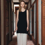 SIKN2190 Sheer Layered Knit Dress_Black