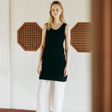 SIKN2190 Sheer Layered Knit Dress_Black
