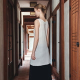 SIKN2190 Sheer Layered Knit Dress_White