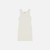 SIKN2190 Sheer Layered Knit Dress_White