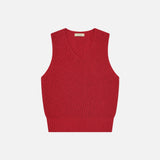 SIKN2191 Linen Blend Sleeveless Knit_Red