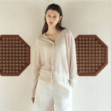 SIKN2193 Sheer Loose-Fit Knit Cardigan_Skin beige