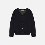 SIKN2193 Sheer Loose-Fit Knit Cardigan_Black