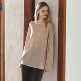 SIKN2194 Loose-Fit Natural Boatneck Knit_Beige