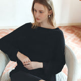 SIKN2194 Loose-Fit Natural Boatneck Knit_Black