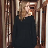 SIKN2194 Loose-Fit Natural Boatneck Knit_Black