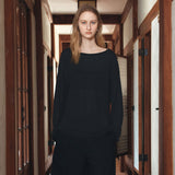 SIKN2194 Loose-Fit Natural Boatneck Knit_Black
