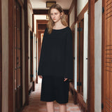 SIKN2194 Loose-Fit Natural Boatneck Knit_Black
