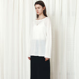 SIKN2194 Loose-Fit Natural Boatneck Knit_Ivory