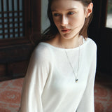 SIKN2194 Loose-Fit Natural Boatneck Knit_Ivory