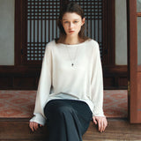SIKN2194 Loose-Fit Natural Boatneck Knit_Ivory