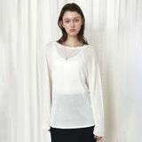 SIKN2194 Loose-Fit Natural Boatneck Knit_Ivory