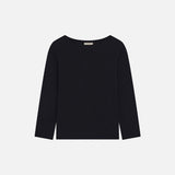 SIKN2194 Loose-Fit Natural Boatneck Knit_Black
