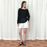 SIKN2195 Loose-Fit Openwork Boatneck Knit_Black