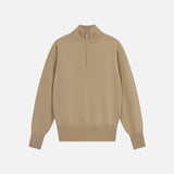 SIKN2200 Wool-Blend High-Neck Zip-Up Knit_Beige