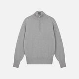 SIKN2200 Wool-Blend High-Neck Zip-Up Knit_Melange gray