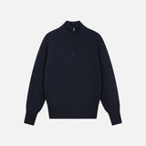 SIKN2200 Wool-Blend High-Neck Zip-Up Knit_Navy