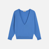 SIKN2202 Soft Wool Deep V-Neck Knit_Pastel blue