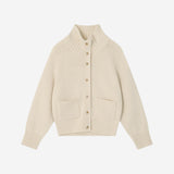 SIKN2211 High-Neck Pocket Knit Cardigan_Cream