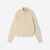 SIKN2217 Wool Blend Zip-Up Knit_Cream beige