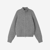 SIKN2217 Wool Blend Zip-Up Knit_Melange gray