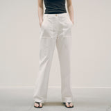SIPT7125 Washed Utility Pants_White