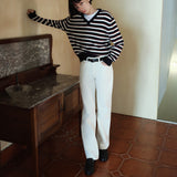 SIJN6106 Straight Column Color Denim_Ivory