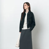 SIOT4186 Smooth Faux Leather Blouson_Black