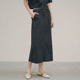 SIST9035 Nylon Half-Banding Skirt_Black