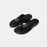 SIAC3046 Cowhide Wood Heel Sandals_Black