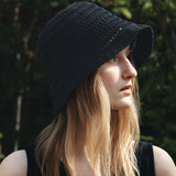 SIAC3129 Openwork Knit Bucket Hat_Black