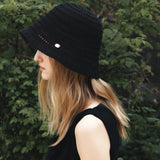 SIAC3129 Openwork Knit Bucket Hat_Black