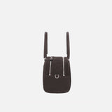 SIAC3144 Mini Puff Suede Bag_Dark brown