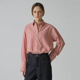 SITP5176 Loose Fit Classic Check Shirt_Red check