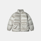 SIOT4088 Glossy Duck Down Half Puffer Jacket_Silver gray