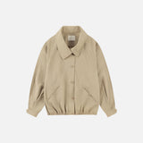 SIOT4182 High Neck Button Blouson_Beige