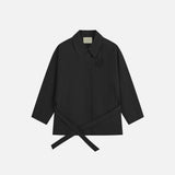 SIOT4184 Belted Half Trench Jacket_Black