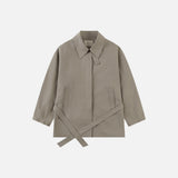 SIOT4184 Belted Half Trench Jacket_Greige