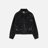 SIOT4186 Smooth Faux Leather Blouson_Black