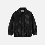 SIOT4190 Fake Leather Half Jacket_Black